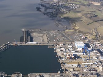 Oblique aerial view of HM Naval Base at Rosyth, taken from the ESE.