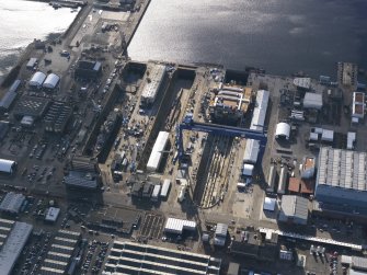 Oblique aerial view of HM Naval Base at Rosyth, taken from the N.