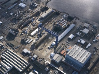 Oblique aerial view of HM Naval Base at Rosyth, taken from the NNW.