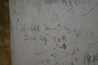 Graffiti on South wall Room 4, Fourth Floor, View from South