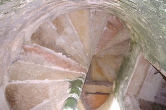 Stairs from underneath outside Room 4, Fourth Floor, View from South