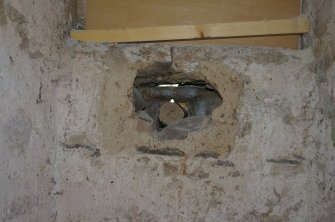 Small hole beneath window in Room 2, Second Floor, View from South