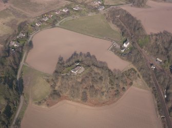 Oblique aerial view of Hilton House, looking ENE.