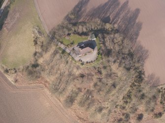 Oblique aerial view of Hilton House, looking NNW.