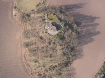 Oblique aerial view of Hilton House, looking NW.