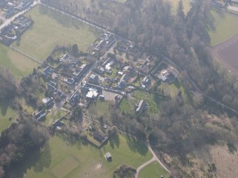 Oblique aerial view of Forgandenny Parish Church, looking WSW.