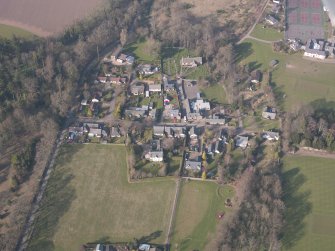 Oblique aerial view of Forgandenny Parish Church, looking N.