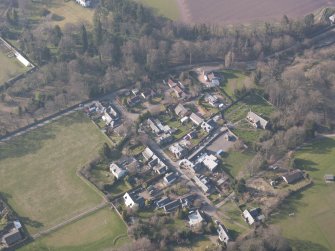 Oblique aerial view of Forgandenny Parish Church, looking NW.
