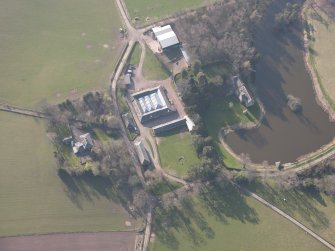 Oblique aerial view of Ecclesiamagirdle House, looking W.