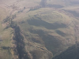 General oblique aerial view of Castle Law fort, looking S.