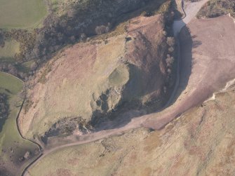 Oblique aerial view of Castle Craig, looking NNW.