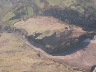 Oblique aerial view of Castle Craig, looking WNW.