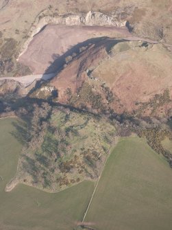 Oblique aerial view of Castle Craig and Kay Craig, looking ESE.