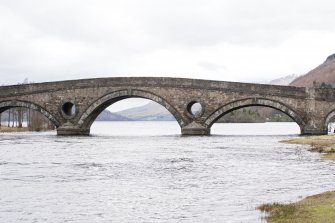 View of the east elevation of the Kenmore Bridge, taken from the north bank of the River Tay