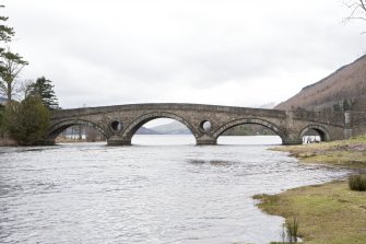 View of the east elevation of the Kenmore Bridge, taken from the north bank of the River Tay