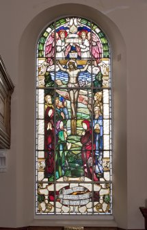 Interior. Ground floor, detail of stained glass window