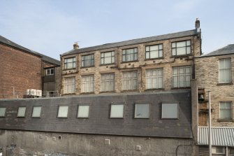 Rear of college, central block, view from cherry picker to south