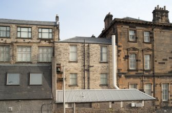 Rear of college, central block, view from cherry picker to south