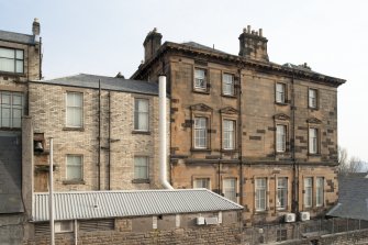 Rear of college, east block, view from cherry picker to south west