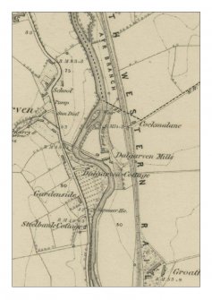 Dalgarven Mill as depicted on First Edition OS mpap (1858) 1:10560.