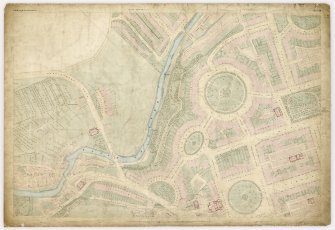 Ordnance Survey Map of Edinburgh. Coloured  1st edition ' Edinburgh and its Environs'  Sheet 28.
Includes Charlotte Square, Moray Place, Ainslie Place and Dean Bridge.