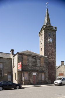 Elevation of former Post Office from south south east showing adjoining Clock tower.