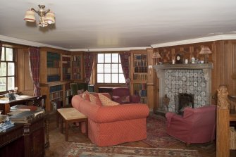 Interior. Ground floor, smoking room, view from east