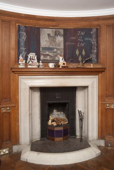 Interior. Ground floor, Sir Andrew's room, detail of fireplace