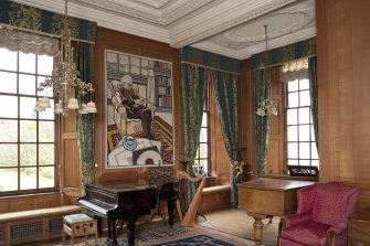 Interior. 1st floor, saloon, view of south end from north east