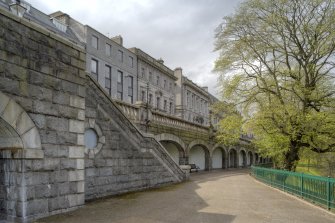 View of steps to Union Terrace and arcaded pavement undercroft, taken from the east.