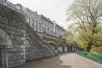 View of steps to Union Terrace and arcaded pavement undercroft, taken from the east.