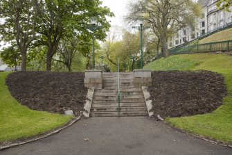 View of steps on central path, taken from the north.