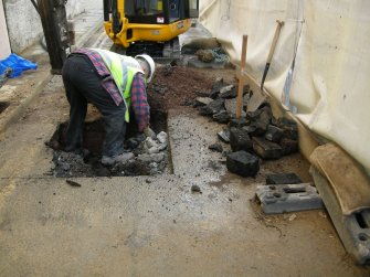 Digital photographs taken during the historic building survey on 92-93 High Street in Haddington