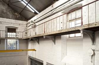 Interior. Turbine house, view of gantry at roof level