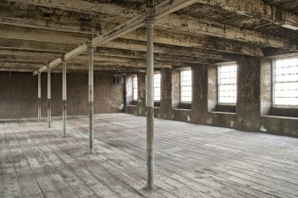 Interior. Spinning mill, 3rd floor, main room, view from south