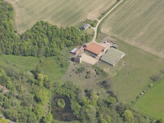 Oblique aerial view of Pitcruvie Castle, taken from the WSW.
