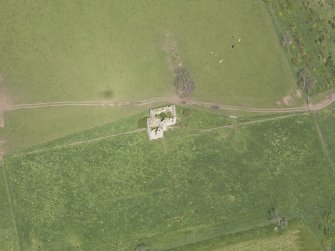 Oblique aerial view of Pittarthie Castle, taken from the S.