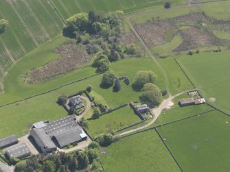Oblique aerial view of Struthers Castle, taken from the NNW.
