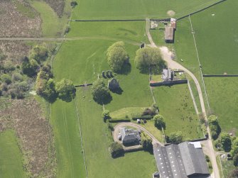 Oblique aerial view of Struthers Castle, taken from the ENE.