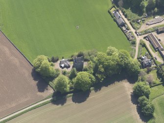 Oblique aerial view of Scotstarvit Tower, taken from the N.