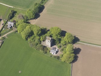 Oblique aerial view of Scotstarvit Tower, taken from the SE.