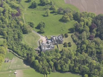 Oblique aerial view of House of Falkland, taken from the NNW.