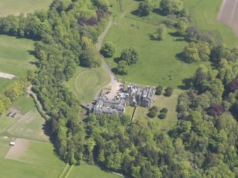 Oblique aerial view of House of Falkland, taken from the W.