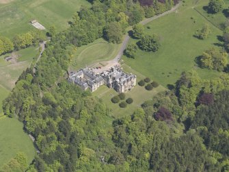 Oblique aerial view of House of Falkland, taken from the SW.