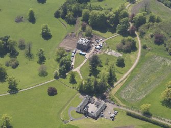 Oblique aerial view of Pitlour House, taken from the NNE.