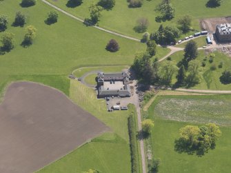 Oblique aerial view of Pitlour House, taken from the NNW.