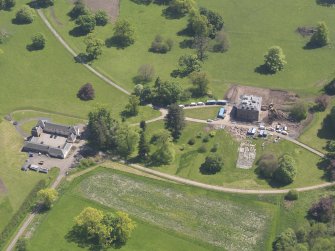 Oblique aerial view of Pitlour House, taken from the WNW.