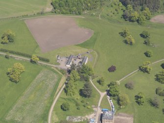 Oblique aerial view of Pitlour House, taken from the WSW.