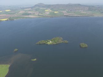 General oblique aerial view of Loch Leven centred on Loch Leven Castle Island, taken from the W.