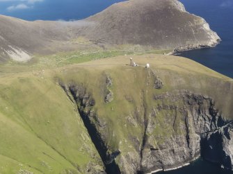 General oblique aerial view of St Kilda, centred on Mullach Sgar, taken from the SW.